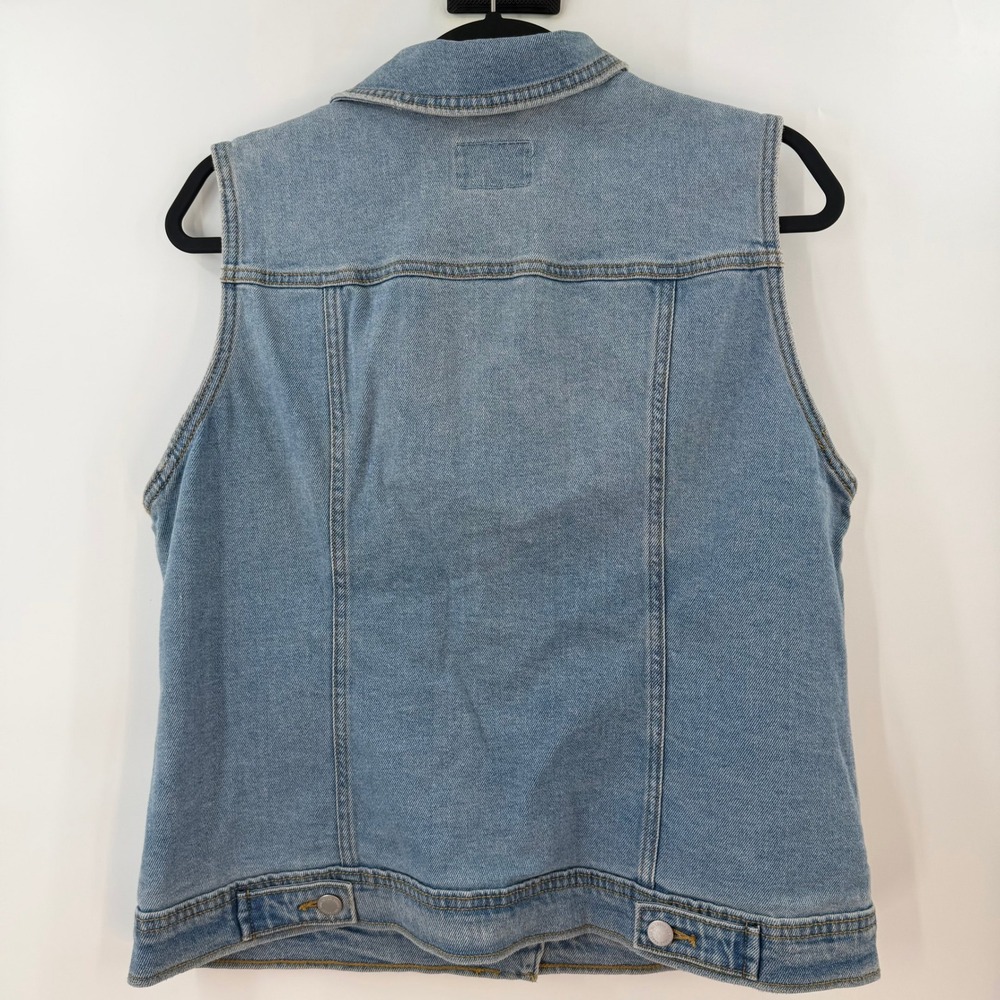 Universal Thread Coastal Cowgirl Denim Vest Women L Coastal Boho Western Indie - Picture 8 of 13